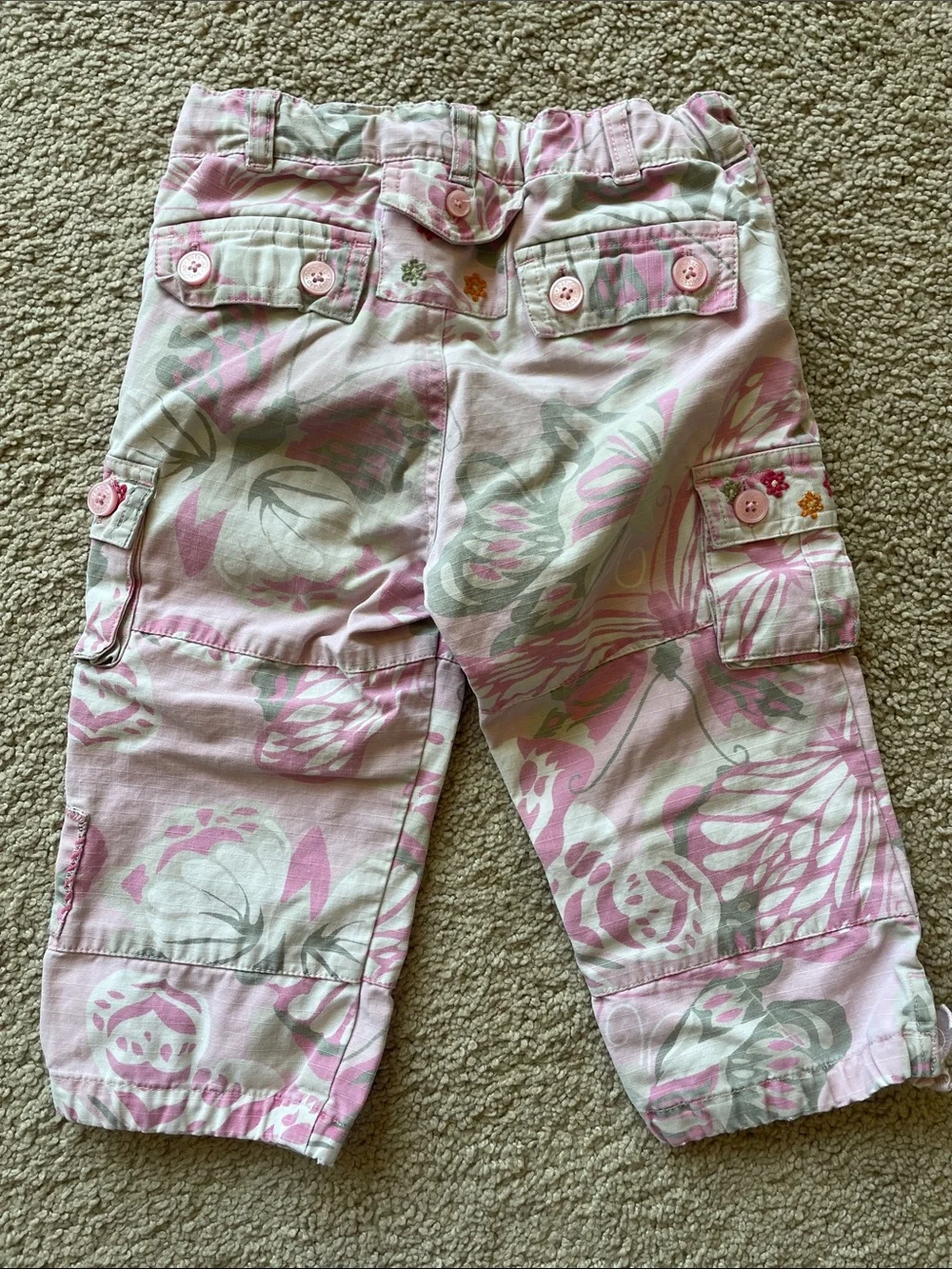 GAP Girls Pink Floral Cargo Pants, NWT Navy Skort & Gray Top Set 4T Lot Kids